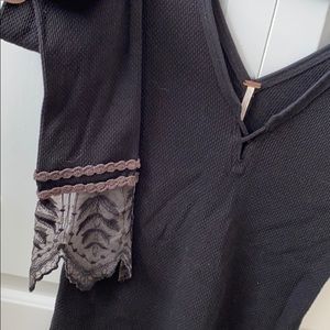 NEW black long sleeve detail top